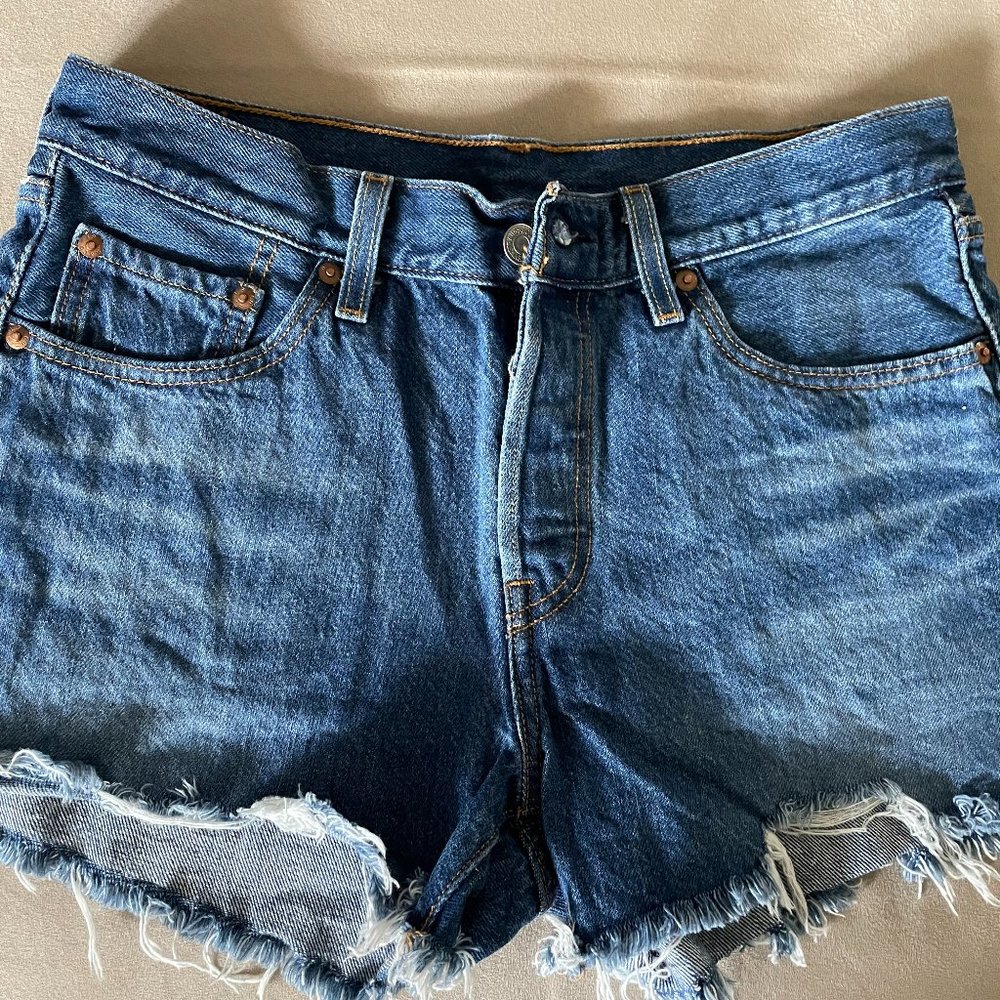 Levis Strauss High Rise Denim 501 Shorts